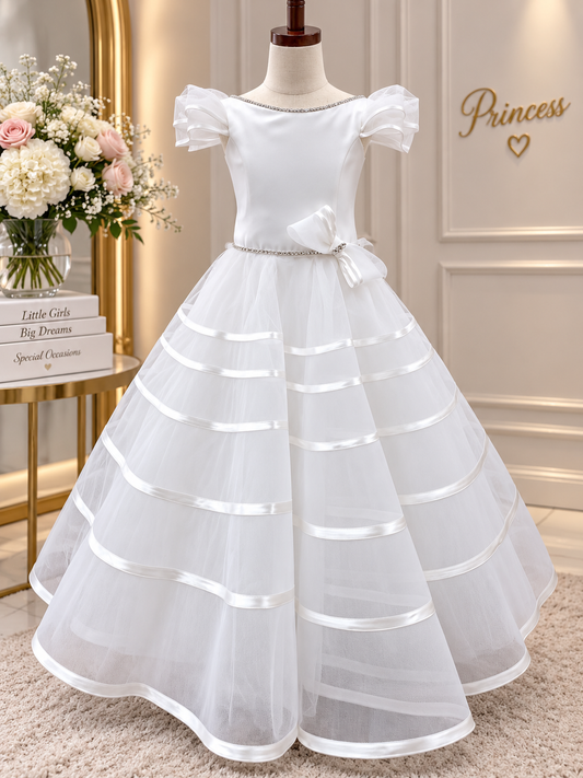 Girls White Communion Dress Made in Italy