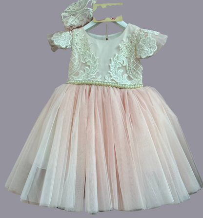 Pink and Pink Party Girls Dress Dolce Bambini | Childrens shopping | La Bavetta