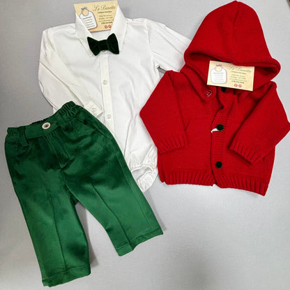 Boys’ Red & Green Holiday Outfit
