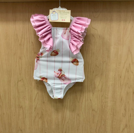 A Berry sweet one piece girls Bathing Suit Made In Europe