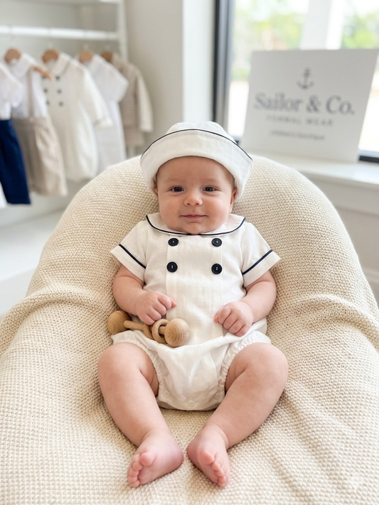 Sailor Romper Set with hat