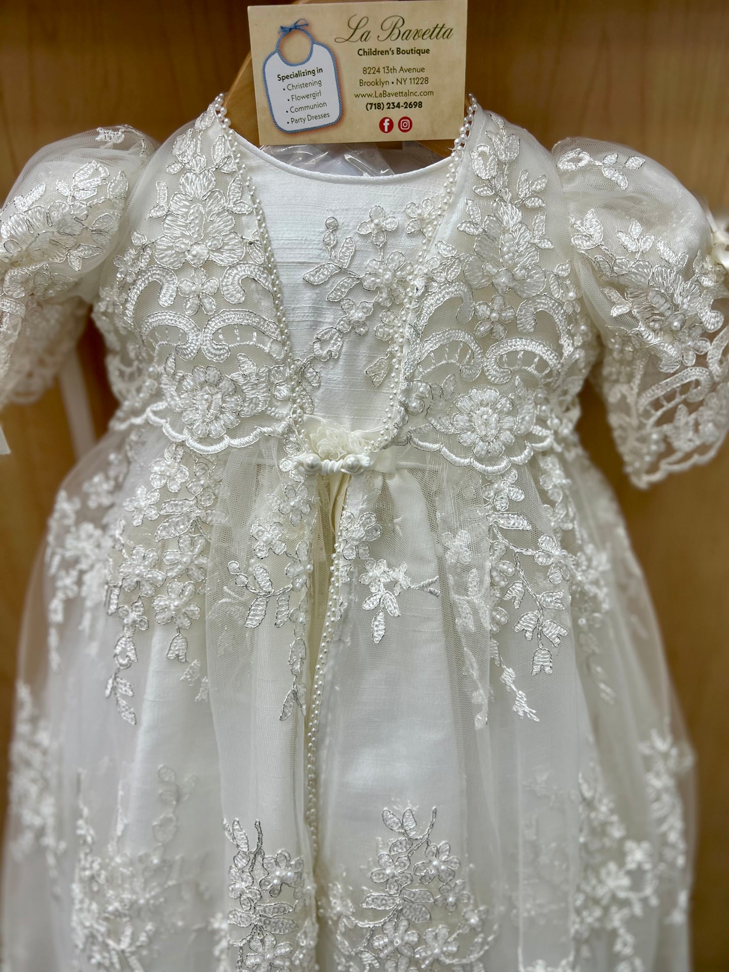 Trina Baptism dress with removable coat