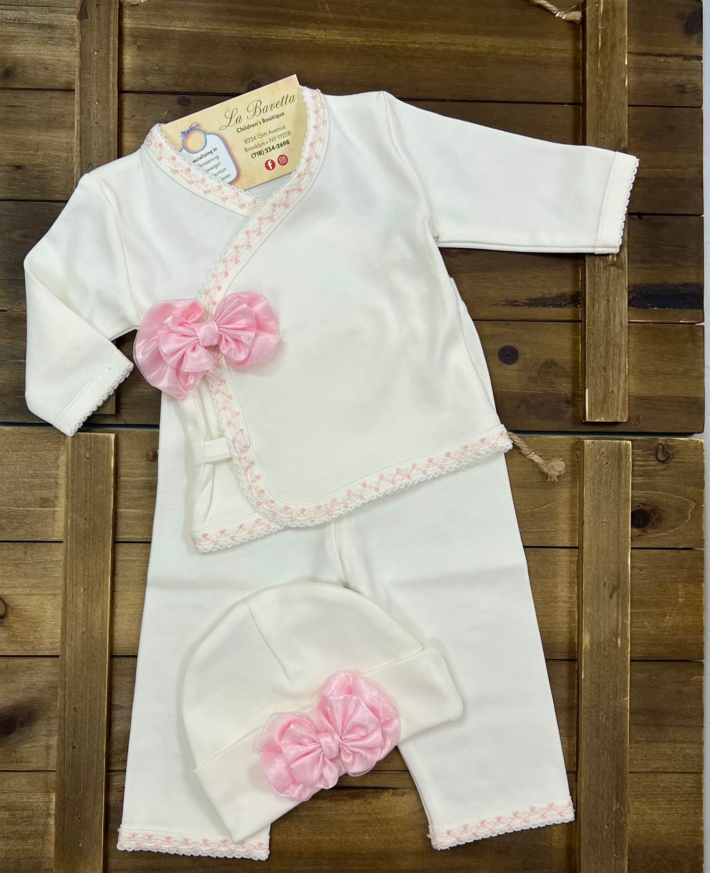 Sb27 Girls White with Pink Bows take me home set