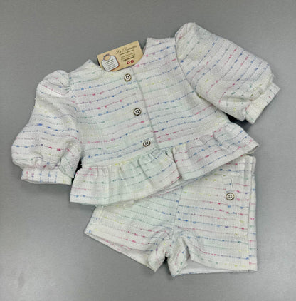 Janie & Jack Tweed peplum jacket  2pc shorts set 200630000
