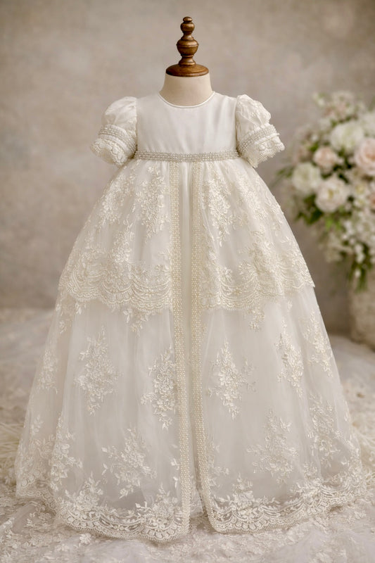 Martina cathedral baptism dress by piccolo bacio