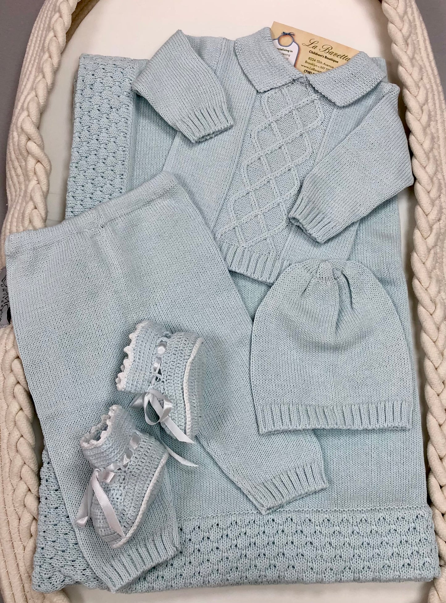 Baby Boy Blue take me home cotton knit set Joaquin