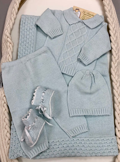 Baby Boy Blue take me home cotton knit set Joaquin