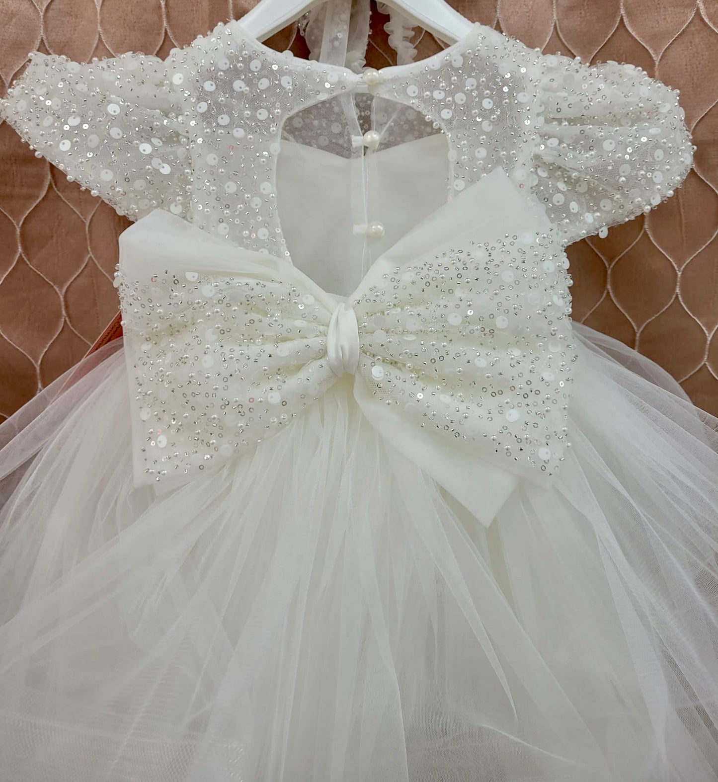 White Baby Christening Gown | Baptism dress | Organza dress | La Bavetta | Brooklyn Shopping | Little Boutique