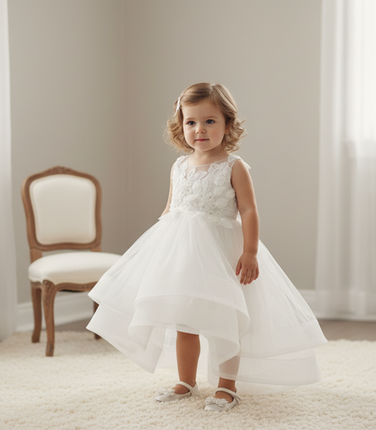 Beautiful Dolce Bambini High Low Christening flower Girl Dress