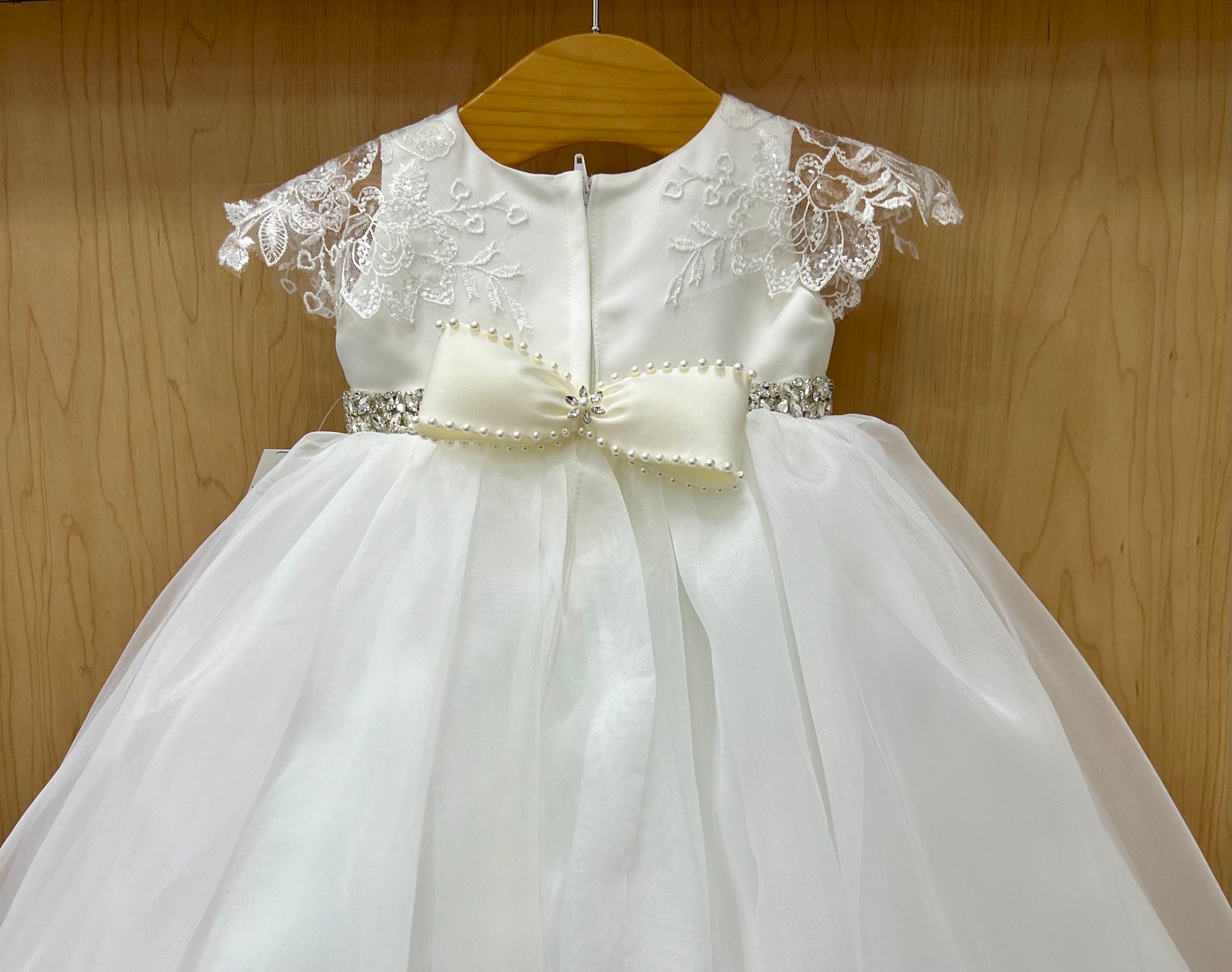 Bella Bow Christian Baptism Dress detailed