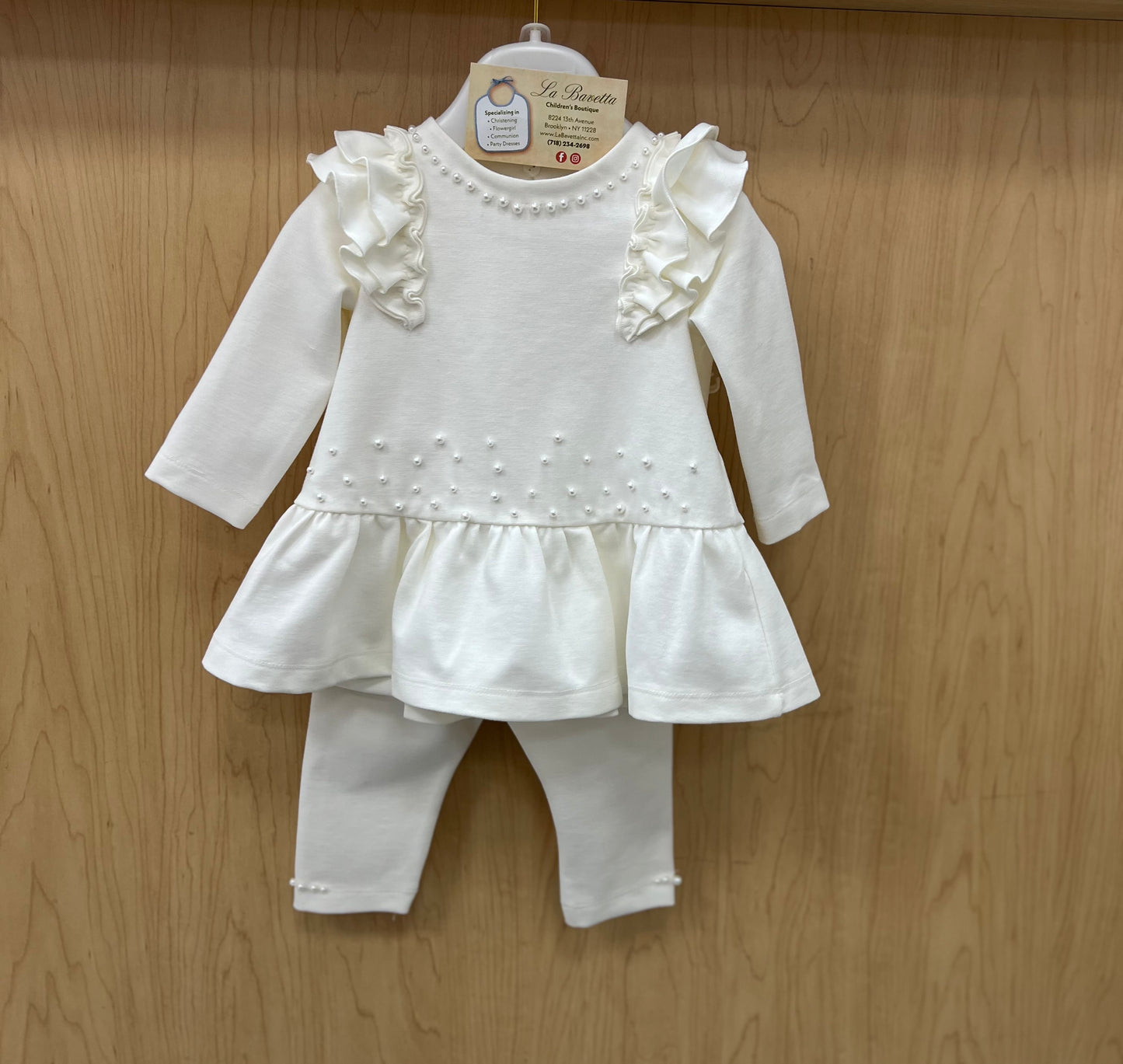 Bimbalo 2pc diamond white pants set made in Italy