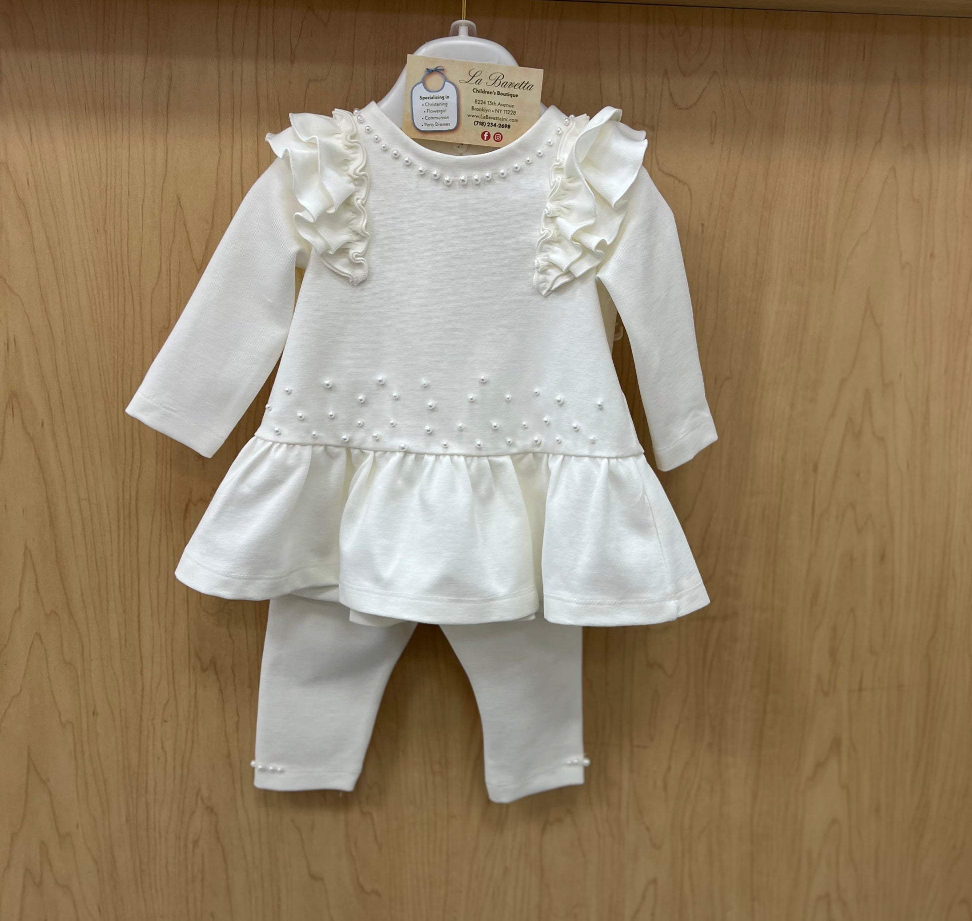 Bimbalo 2pc diamond white pants set made in Italy