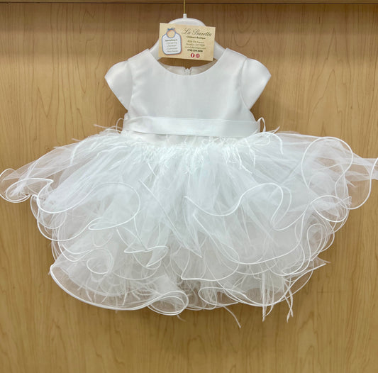 Bimbalo Short white christening dress by La Bavetta