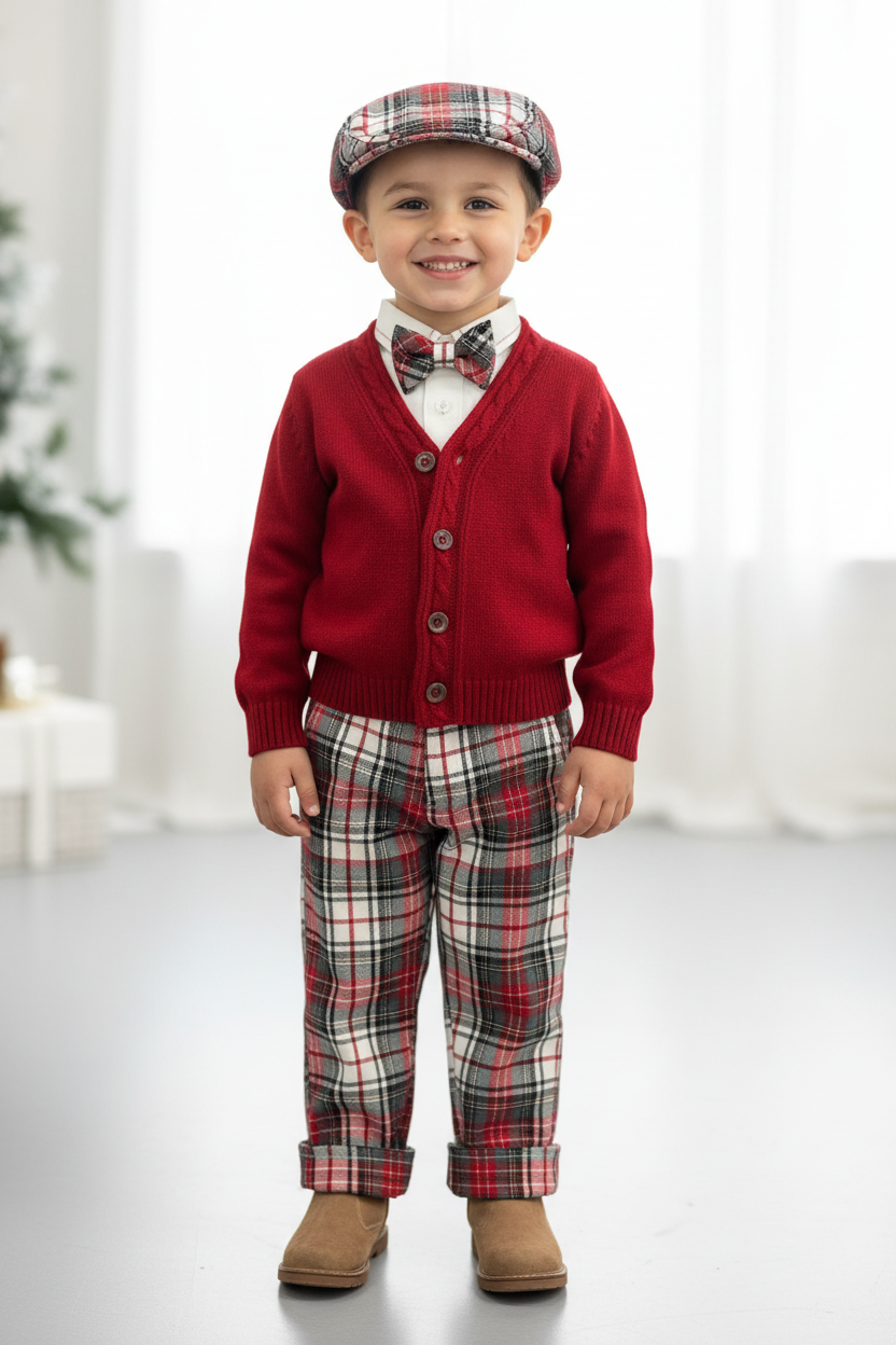 Bimbalo Red Tartan Holiday season Boys Set