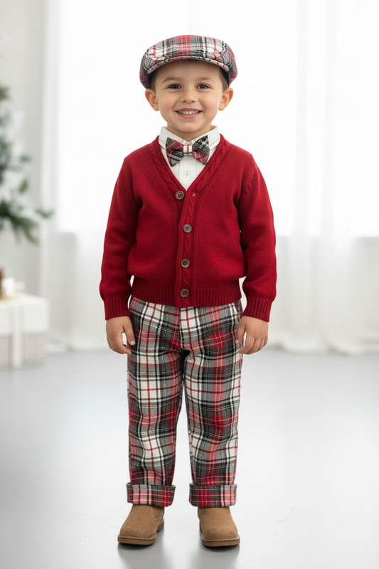 Bimbalo Red Tartan Holiday season Boys Set