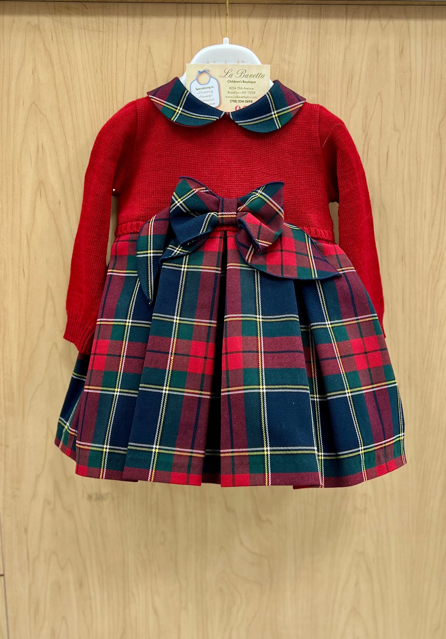 Bimbalo Plaid Seasonal Holidays Stunning Dress by La Bavetta 9M Bimbalo Plaid Seasonal Holidays Stunning Dress by La Bavetta 9M