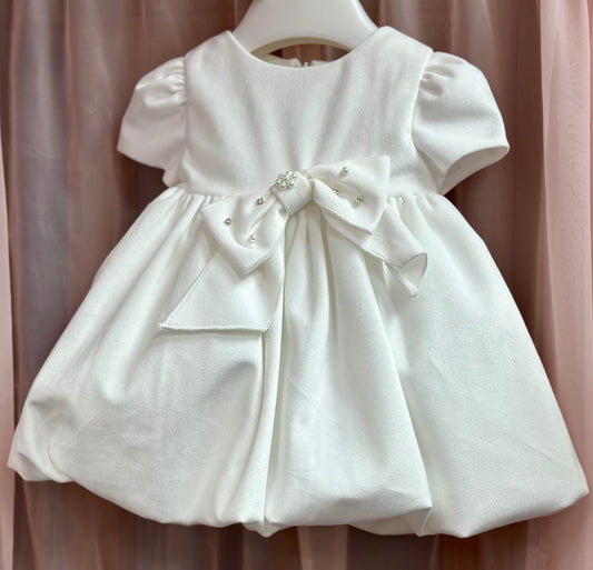 Pearly White Bow Dress