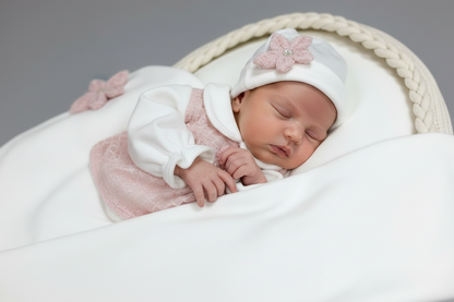 Light mauve and white velour take me home girl set