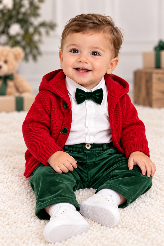Boys’ Red & Green Holiday Outfit