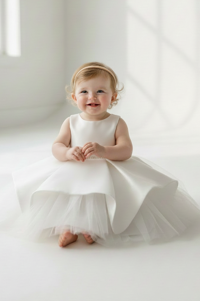Silk Taffeta Short baptism dress