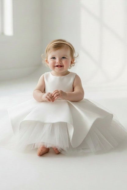 Silk Taffeta Short baptism dress