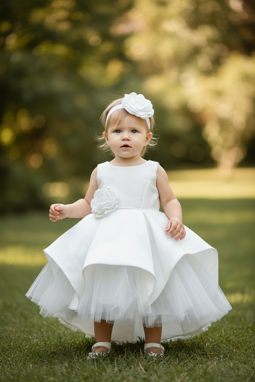 Silk Taffeta Short baptism dress
