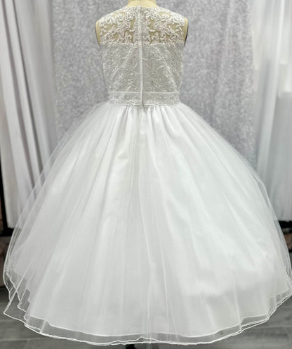 White Pearl Communion Dress | La Bavetta Children's Boutique | NYC
