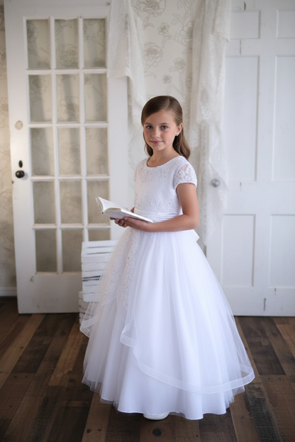Christie Helene Communion Dress tulle full skirt