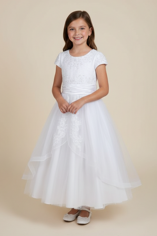 Christie Helene Communion Dress tulle full skirt