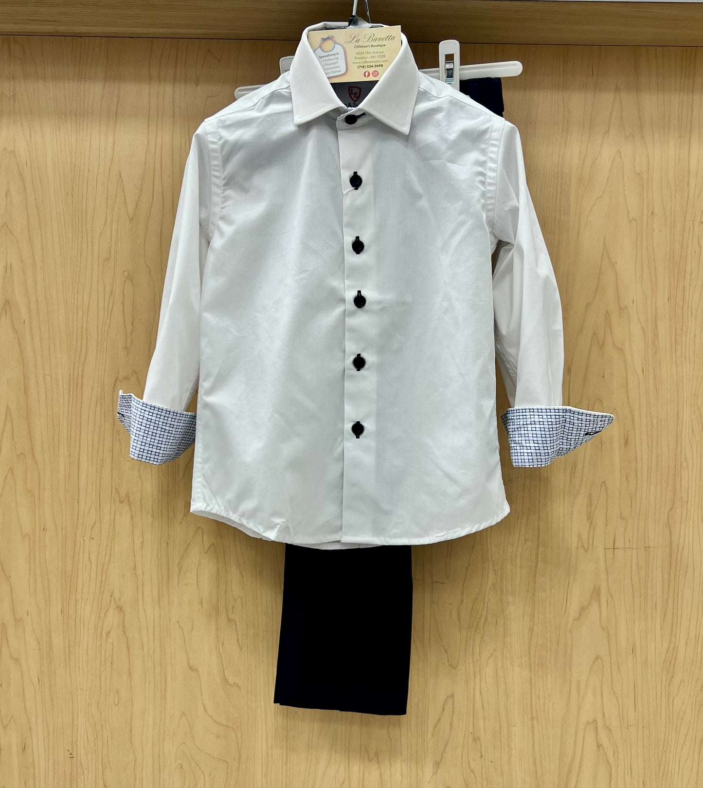 Light Blue pinstriped Boys suit