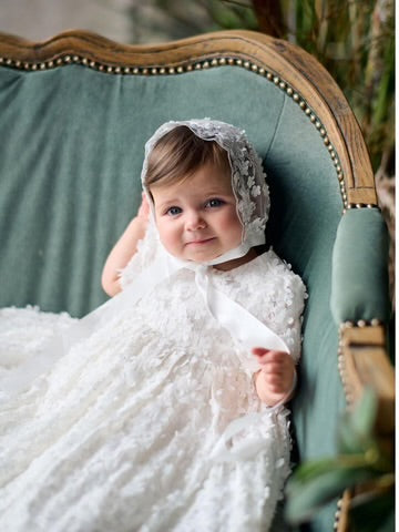 Teter Warm 3D flower Christening Dress Viola BL01