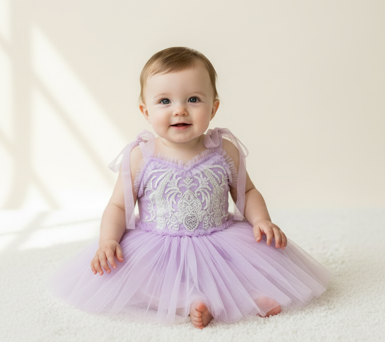 Ooh la la couture Violet Baby Onsie Dress