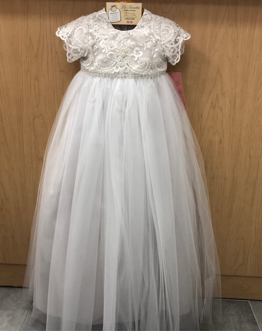 Coco lace Top /Tulle bottom baptism dress