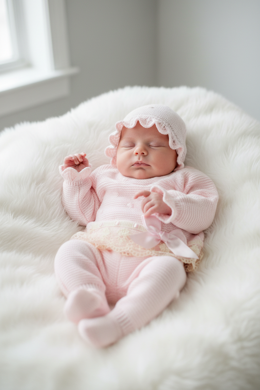 Pink Knit Baby 3-Piece Take-Home Set