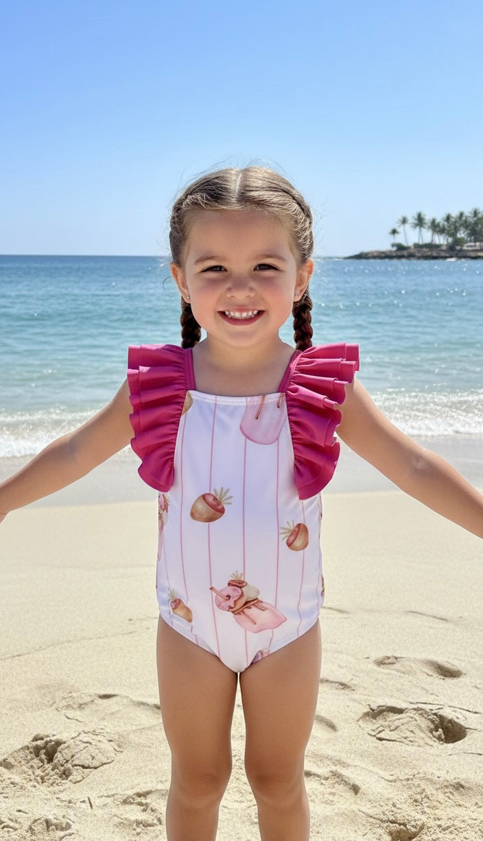 A Berry sweet one piece girls Bathing Suit Made In Europe