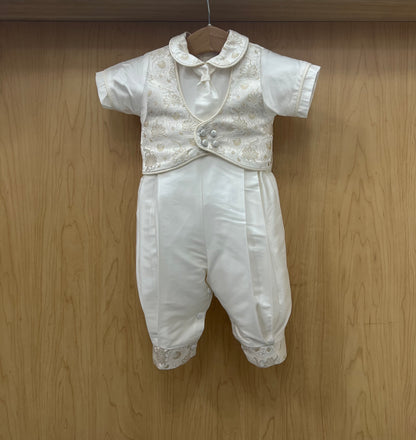 Piccolo Bacio - Alejandro Gold Brocade christening suit