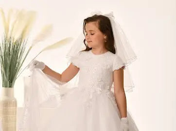 Detailed Rosa Bella Sweetie Pie Communion Dress short sleeve
