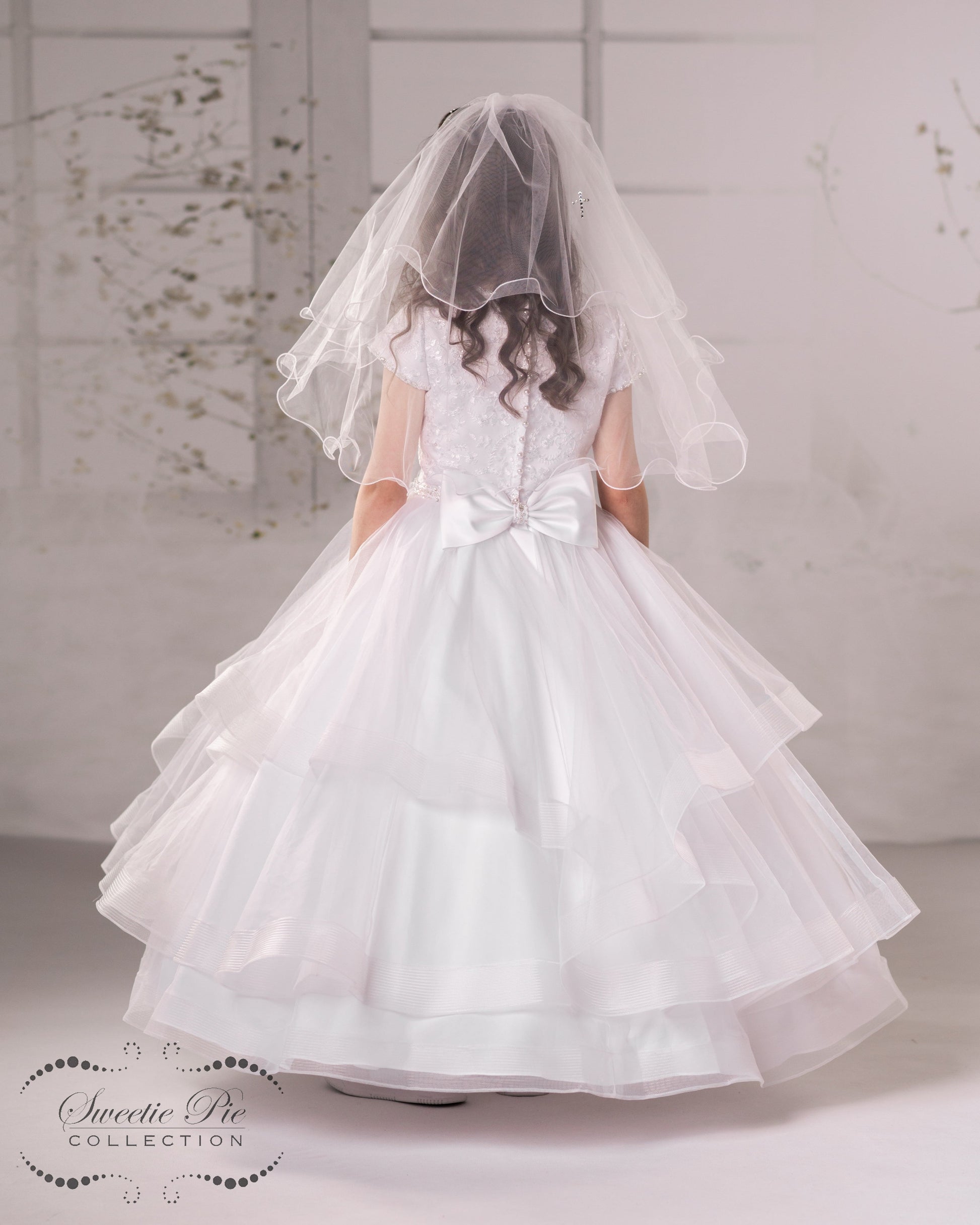 Sweetie Pie Communion Dress with double veil 4095