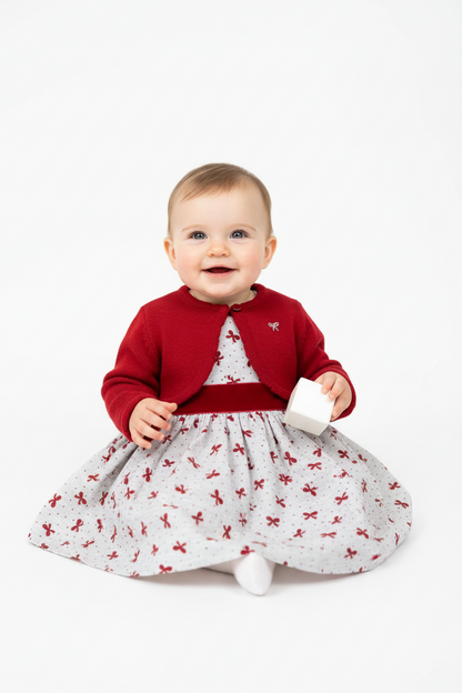 Dress with red sweater