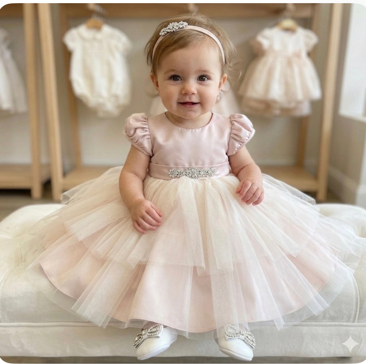 Blush Pink  with Crystal Sash