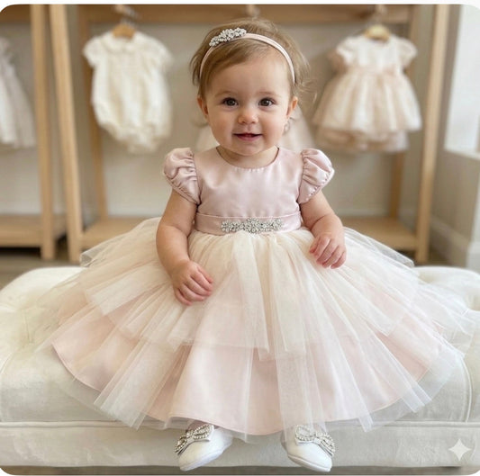 Blush Pink  with Crystal Sash