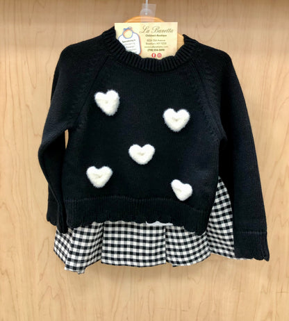 2pc black & white houndstooth skirt set