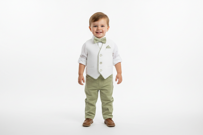 Boys formal out sage green and white Made in Europe