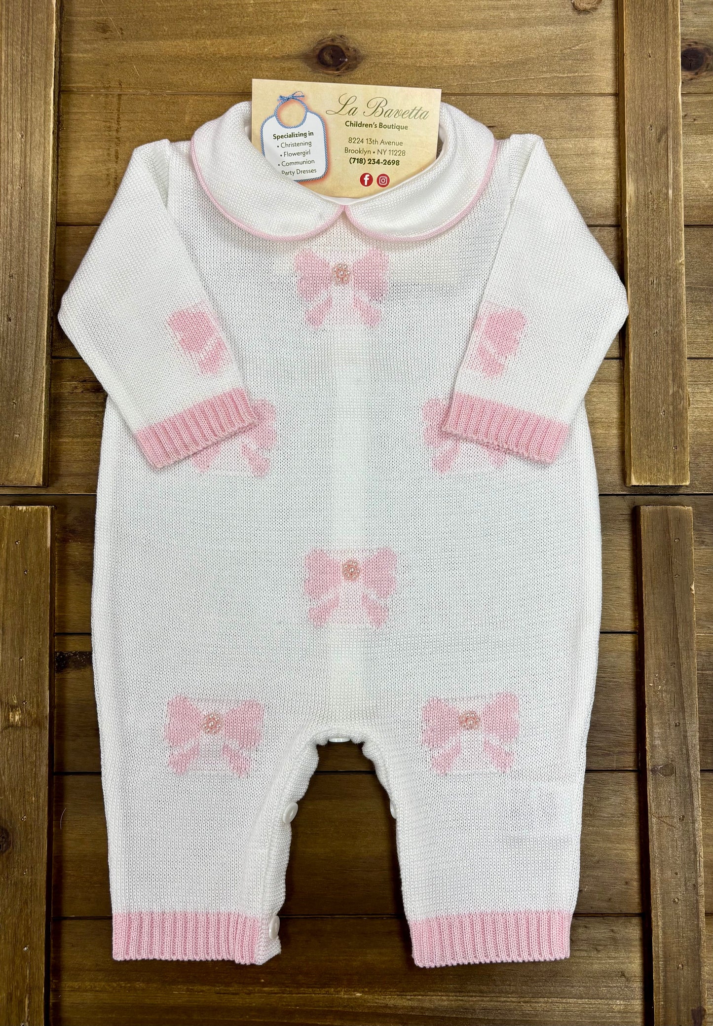 Bows & Bliss Knit Layette Set Made In Italy