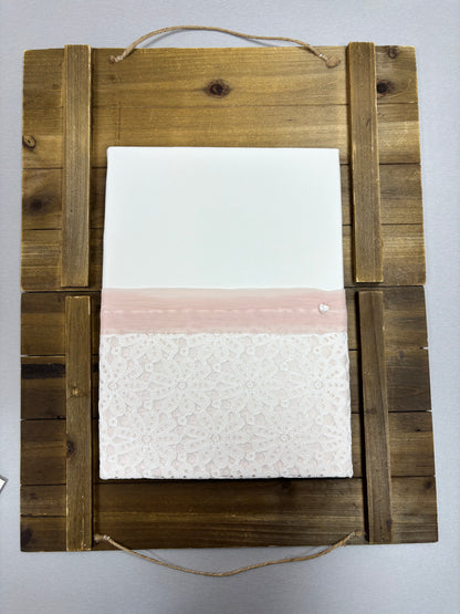 White & blush Pink Lace Layette Set with Blanket