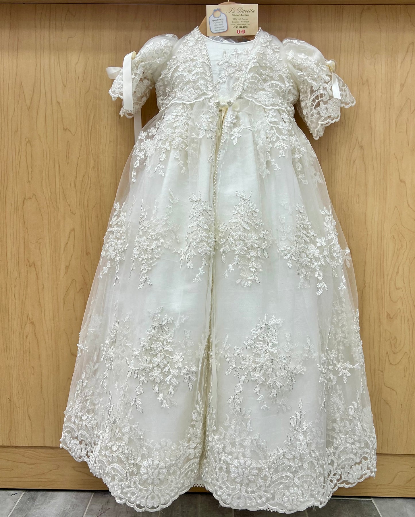Trina Baptism dress with removable coat