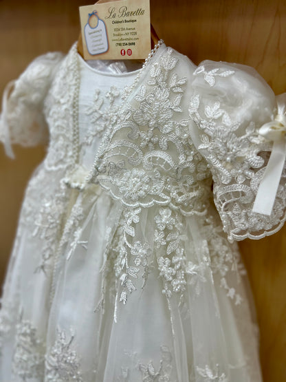Trina Baptism dress with removable coat