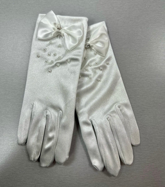 Bow Gloves for Catholic Communion | La Bavetta Children's Boutique NYC