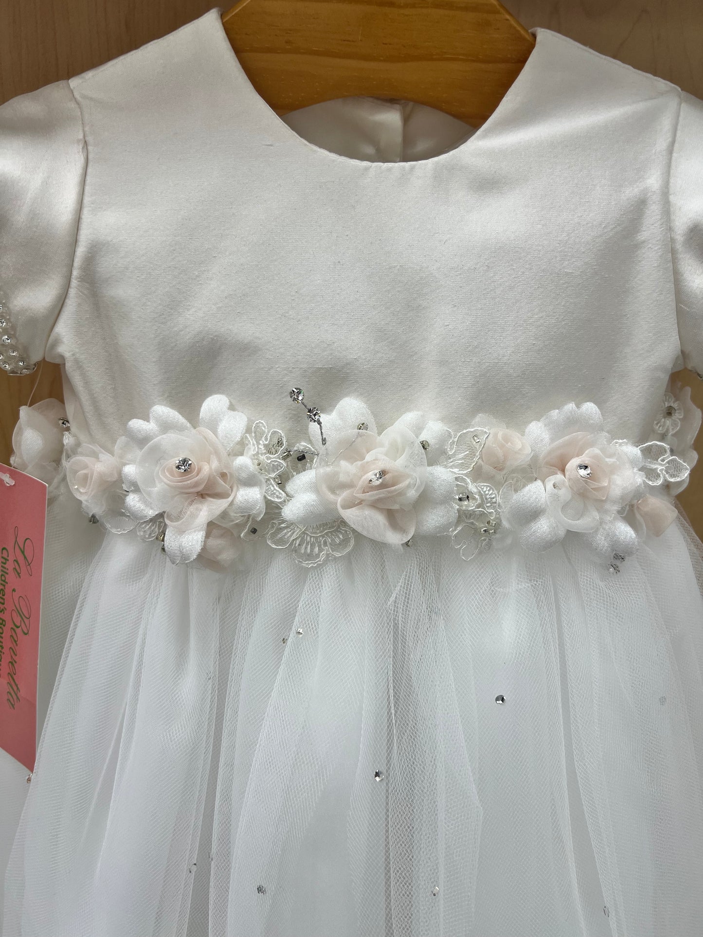Aurora christening dress Dress with blush flowers