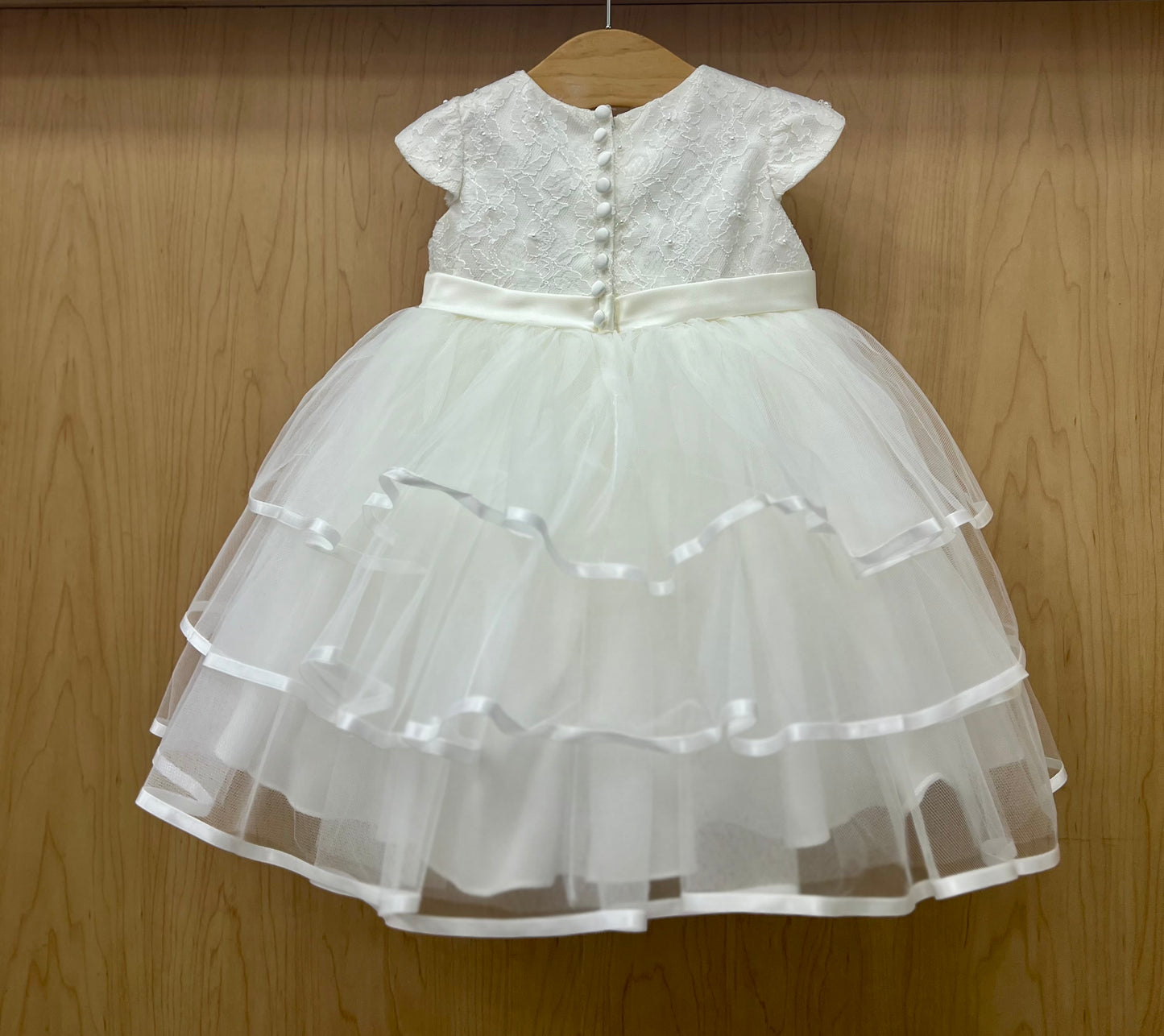 Elegant white lace  short baptism dress Dress
